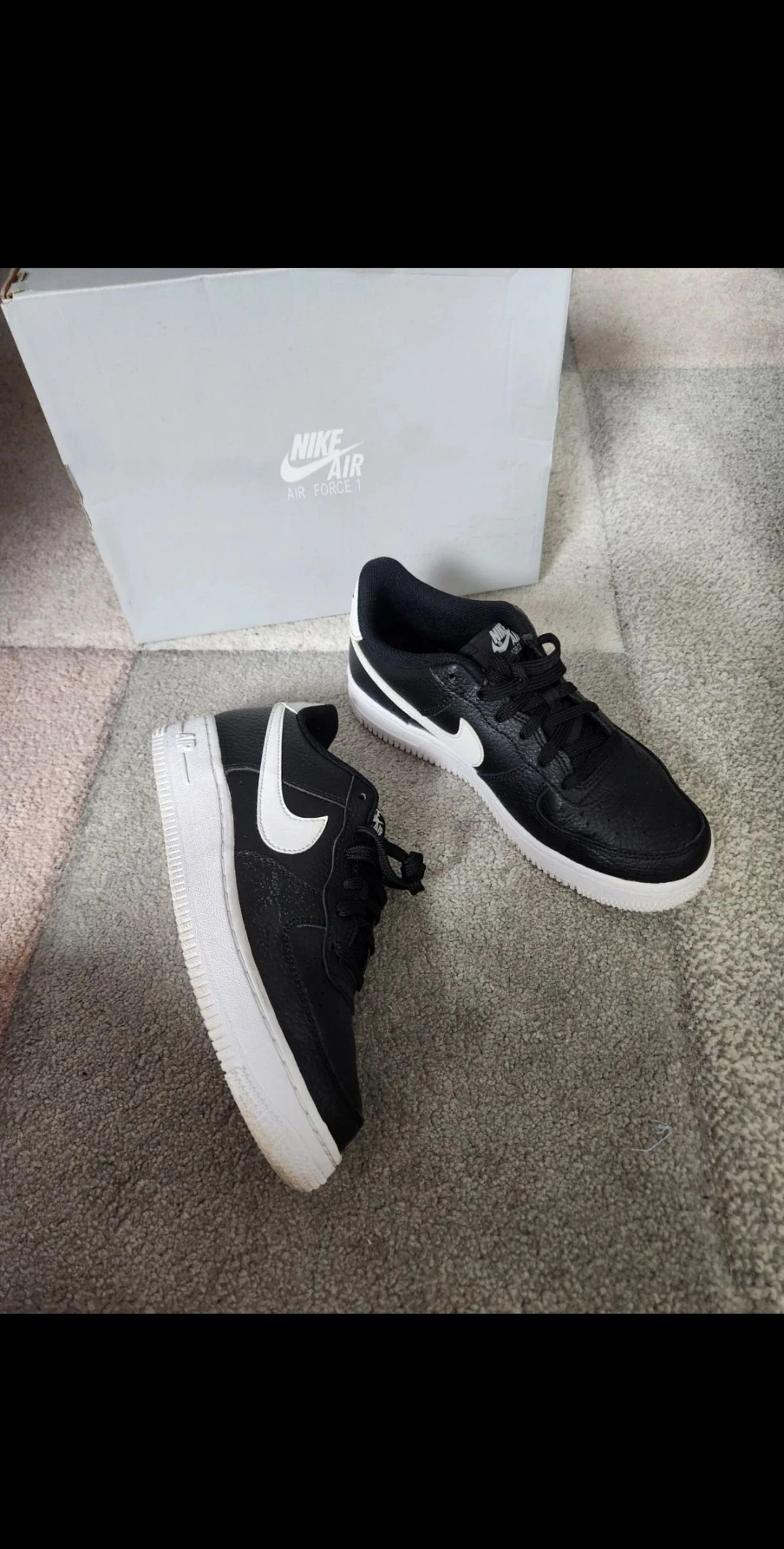 🩷NEUF Nike Air Force 1 cuir noir T38💙